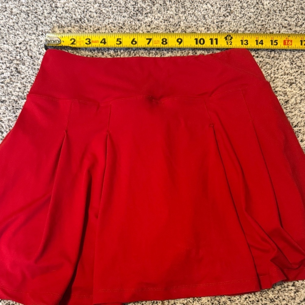 Red Athletic Skort with Comfortable Stretch Waistband - Picture 5 of 6